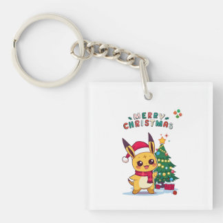 Kawaii Weihnachtsfigur | Ferienkunst für Anime  Schlüsselanhänger