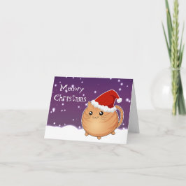 Kawaii-Weihnachtskatze Feiertagskarte