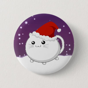 Kawaii WeihnachtsMiezekatzekatze Button