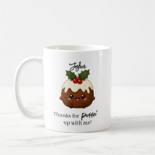 Kawaii Weihnachtspudding Lustiges personalisiertes Kaffeetasse