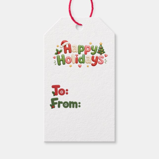 Kawaii-Weihnachtsschilder Geschenkanhänger (Vorderseite)
