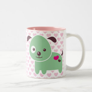Kawaii Welpe Zweifarbige Tasse
