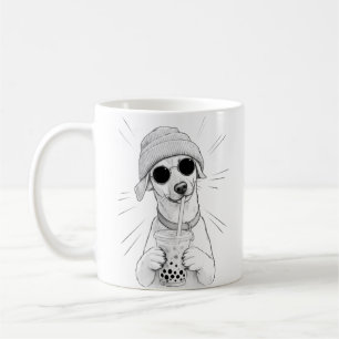 Kawaii-Welpen-Boba-Tea-Illustration Kaffeetasse
