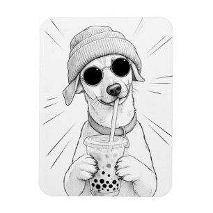 Kawaii-Welpen-Boba-Tea-Illustration Magnet