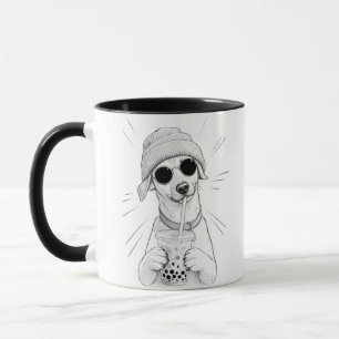 Kawaii-Welpen-Boba-Tea-Illustration Tasse