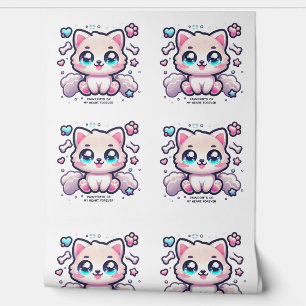Kawaii Welppy Pawprints auf My Heart, Forever Tapete