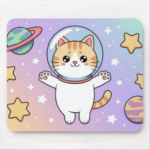Kawaii Weltraumkatze Astronaut Mauspad