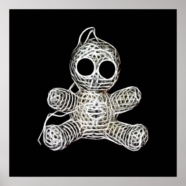 Kawaii White Voodoo Doll Funny Magic Toy Poster (Vorne)