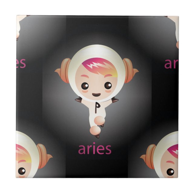 kawaii Widder Fliese (Vorderseite)