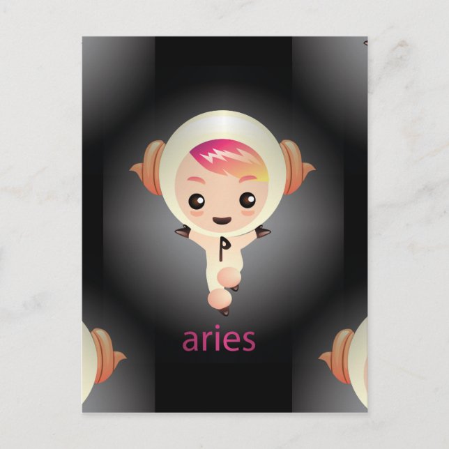 kawaii Widder Postkarte (Vorderseite)