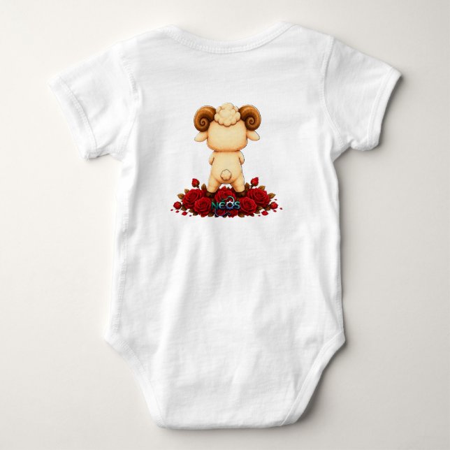 Kawaii Widder Zodiac Neos Baby Strampler (Rückseite)