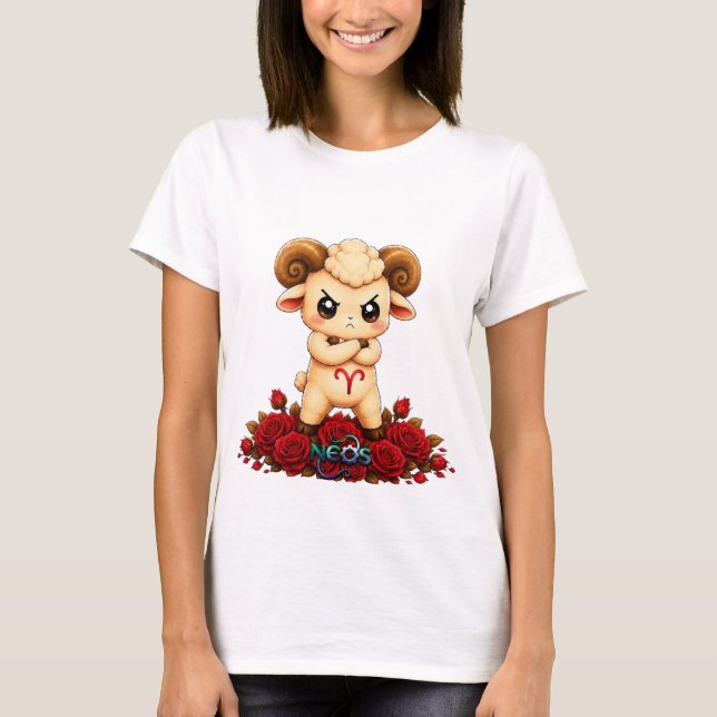 Kawaii Widder Zodiac Neos T-Shirt (Vorderseite)