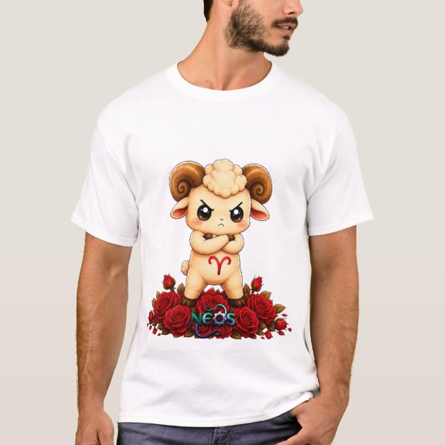 Kawaii Widder Zodiac Neos T-Shirt (Vorderseite)