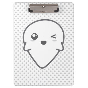 Kawaii Winking Ghost Clip Board Klemmbrett