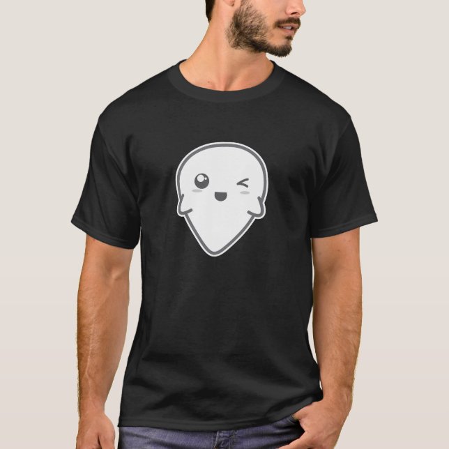 Kawaii Winking Ghost Clothing T-Shirt (Vorderseite)