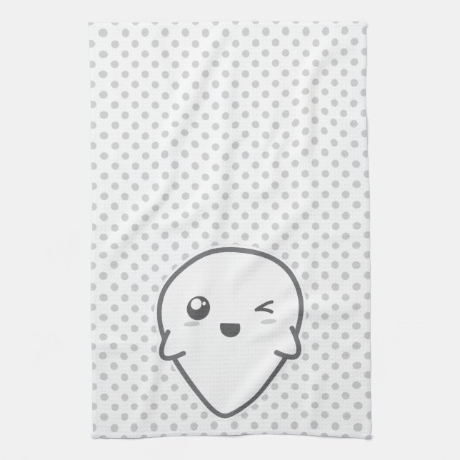 Kawaii Winking Ghost Küchentuch (Vertikal)