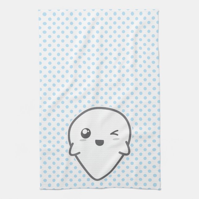 Kawaii Winking Ghost Küchentuch (Vertikal)
