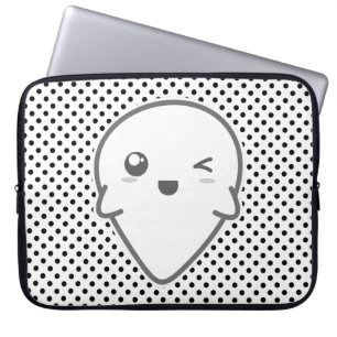 Kawaii Winking Ghost Laptop Sleeve