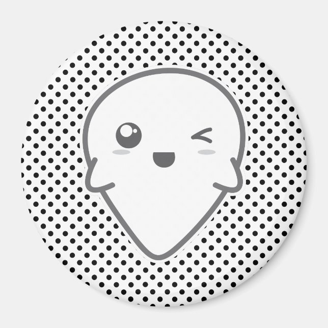 Kawaii Winking Ghost Magnet (Vorne)