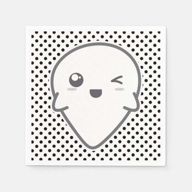 Kawaii Winking Ghost Napkins Serviette (Vorderseite)