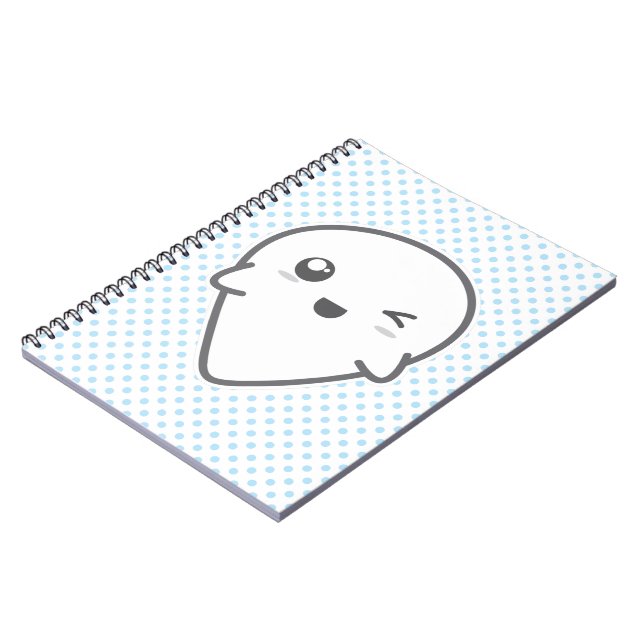 Kawaii Winking Ghost Notebook Notizblock (Linke Seite)