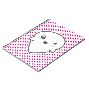 Kawaii Winking Ghost Notebook Notizblock
