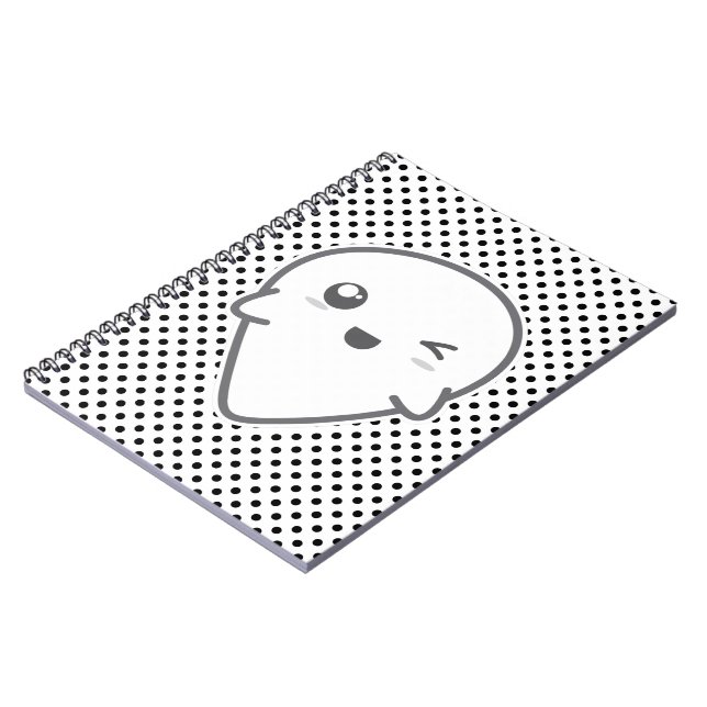 Kawaii Winking Ghost Notebook Notizblock (Linke Seite)