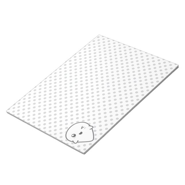 Kawaii Winking Ghost Notepad Notizblock (angewinkelt)
