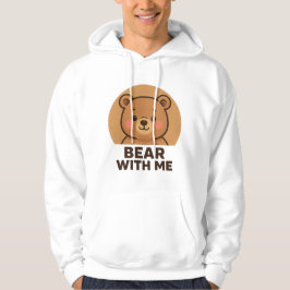 Kawaii winter bear with scarf hoodie