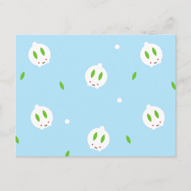 Kawaii Winter Snow Bunny Postkarte (Vorderseite)