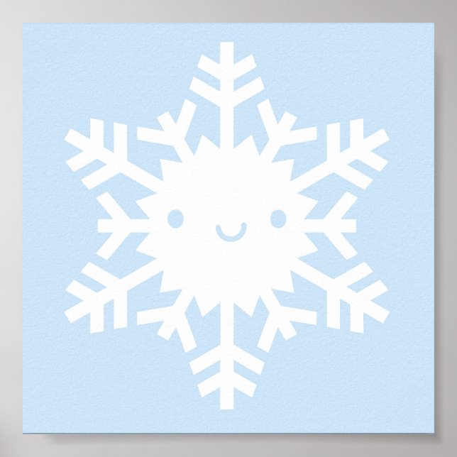 Kawaii Winter Snowflake Poster (Vorne)
