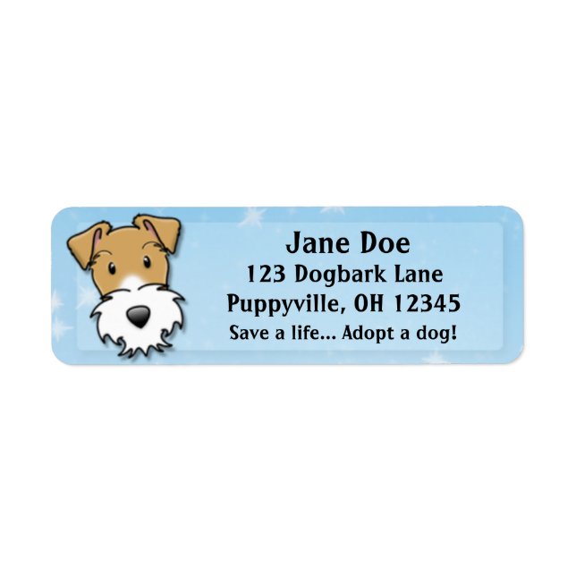 Kawaii Wire Fox Terrier Address Labels (Vorne)