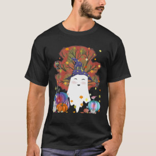 Kawaii Witch Ghost Cats Halloween Pumpkin Fall Tha T-Shirt