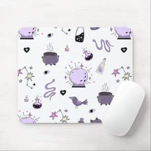 Kawaii Witch Pattern Mousepad