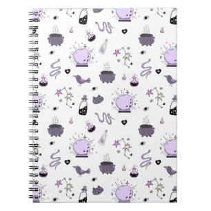 Kawaii Witch Pattern Notizblock