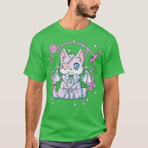 Kawaii Witchy Cat Niedlich Pastel Goth Creepy Yami T-Shirt