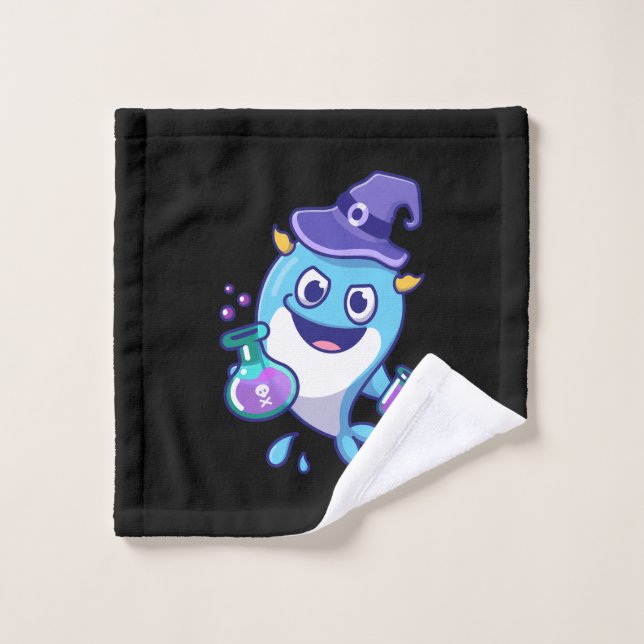 Kawaii Wizard Whale Potion Science Design Waschlappen (Waschlappen)
