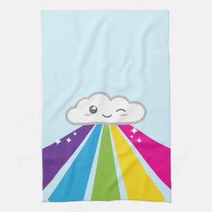 Kawaii Wolke und Regenbogen-Geschirrtuch Geschirrtuch