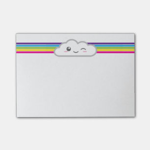 Kawaii Wolken-und Regenbogen-Mitteilungskarten Post-it Klebezettel