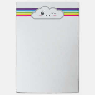 Kawaii Wolken-und Regenbogen-Mitteilungskarten Post-it Klebezettel