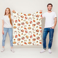 Kawaii Woodland Tiere und Pilze Muster