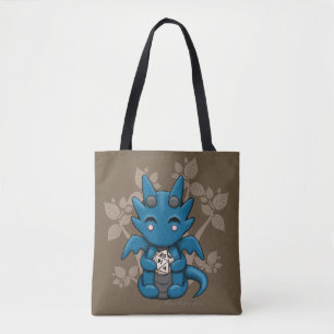 Kawaii Würfel-Drache-Leinwand-Taschen-Tasche