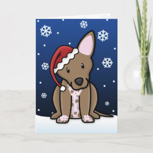 Kawaii Xoloitzcuintli Weihnachtskarte Feiertagskarte