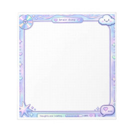 Kawaii Y2K Cyber Pastel Brain Dump Notepad Design Notizblock