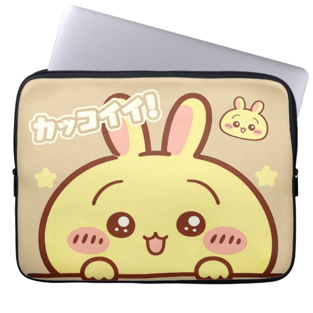Kawaii Yellow Bunny Laptop Sleeve (Vorderseite)