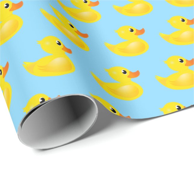 Kawaii Yellow Rubber Duck Pattern Geschenkpapier (Rolleneckpunkt)