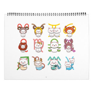 Kawaii Zodiac Cat Sign Kalender