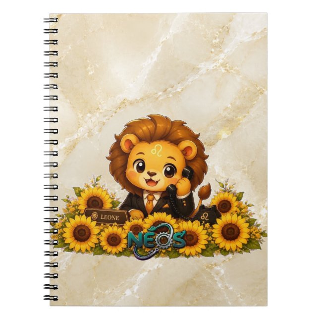 Kawaii Zodiac Neos Löwe Notizblock (Vorderseite)