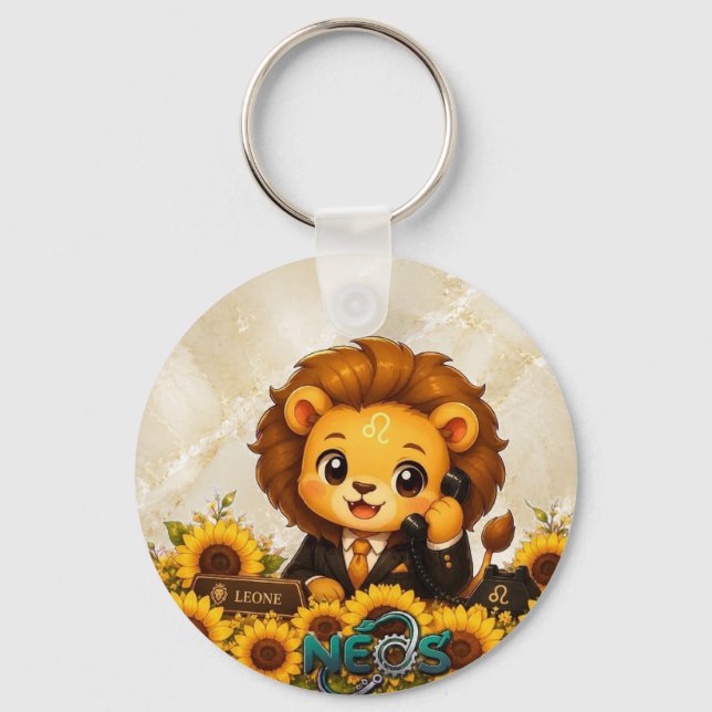Kawaii Zodiac Neos Löwe Schlüsselanhänger (Vorderseite)
