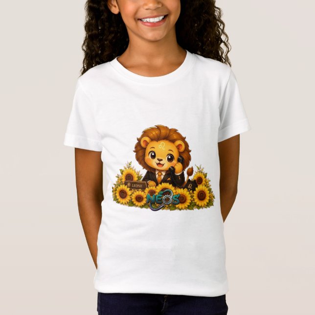 Kawaii Zodiac Neos Löwe T-Shirt (Vorderseite)